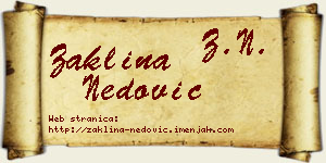 Žaklina Nedović vizit kartica